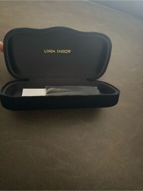 Linda Farrow Black Velvet Eyewear Case with Gold Logo